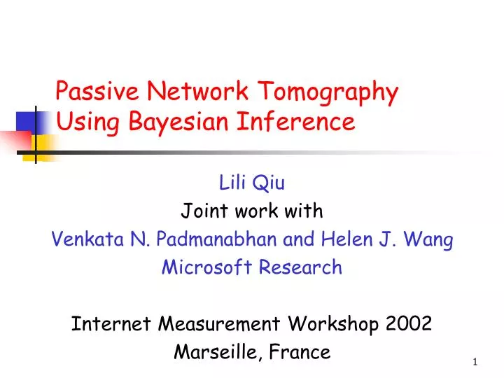 passive network tomography using bayesian inference