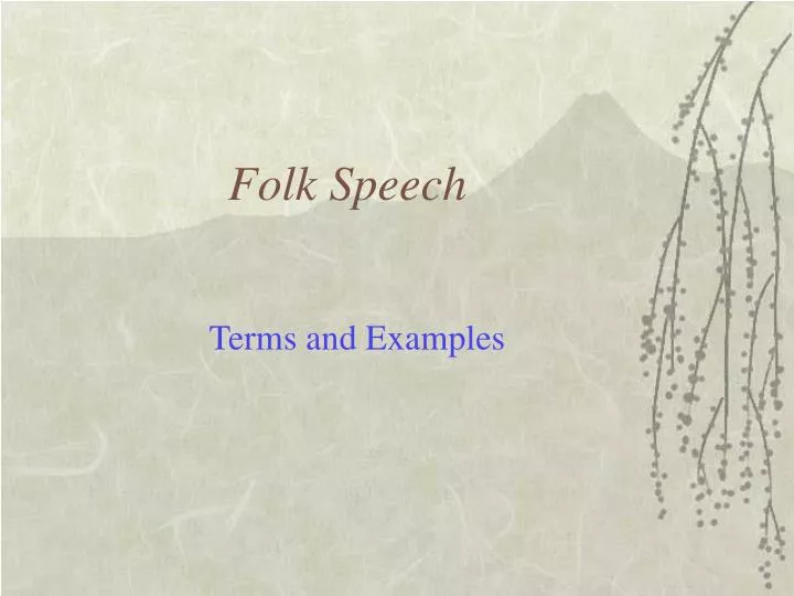 folk speech