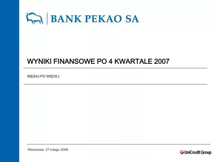 wyniki finansowe po 4 kwartale 2007