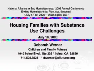 Housing Families with Substance Use Challenges