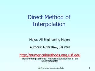 Direct Method of Interpolation