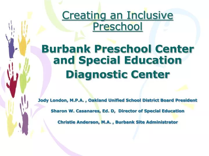 creating an inclusive preschool burbank preschool center and special education diagnostic center
