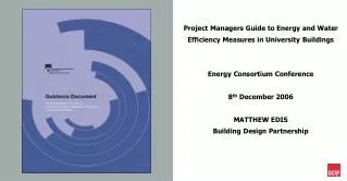 Project Managers Guide to Energy and Water Efficiency Measures in University Buildings
