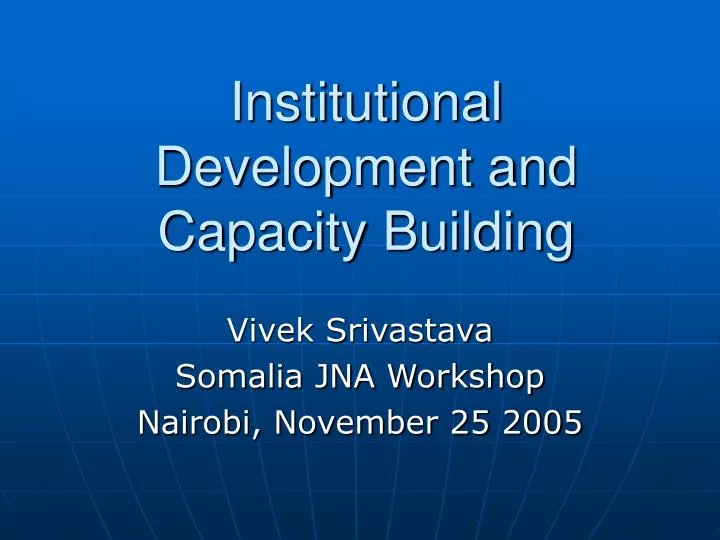institutional development and capacity building