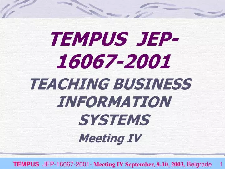 tempus jep 16067 2001