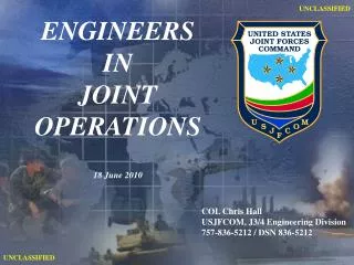 ENGINEERS IN JOINT OPERATIONS 18 June 2010