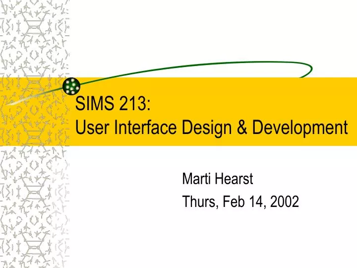 sims 213 user interface design development