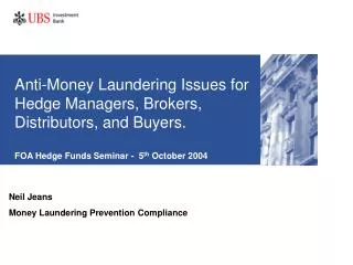 Neil Jeans Money Laundering Prevention Compliance