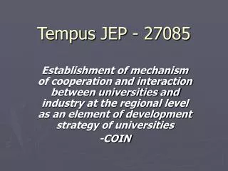 Tempus JEP - 27085