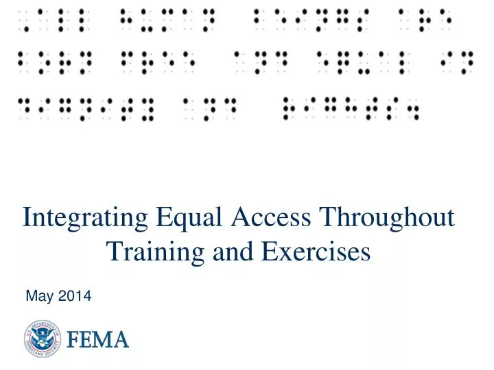 integrating equal access throughout training and exercises