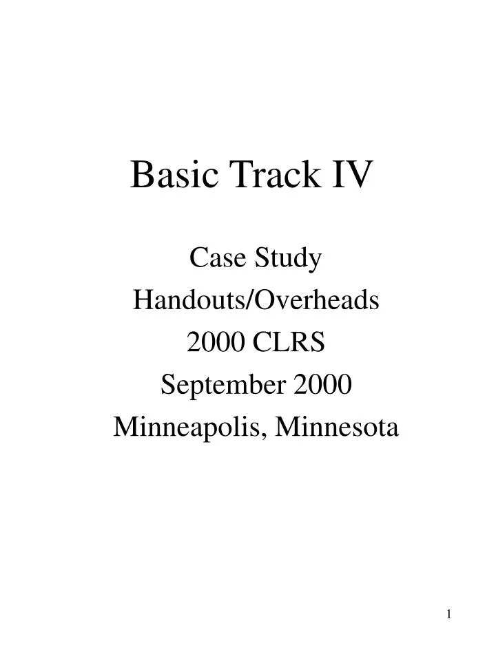 basic track iv