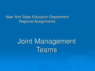 Joint Management Teams