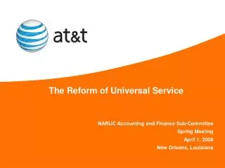 The Reform of Universal Service