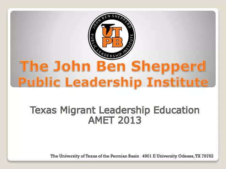 the john ben shepperd public leadership institute