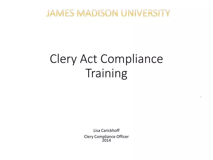 clery act compliance training