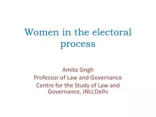 Women in the electoral process