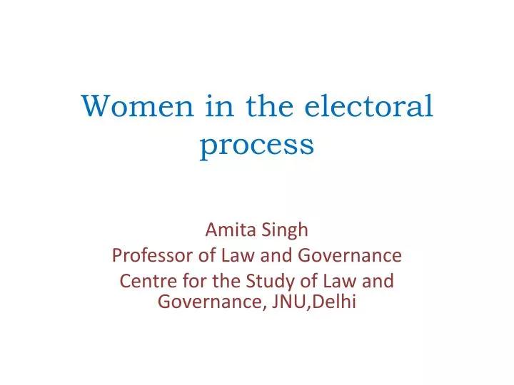 women in the electoral process