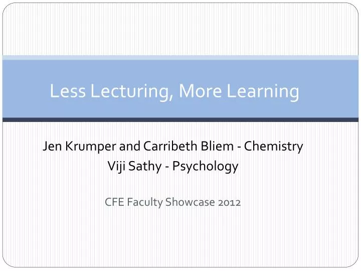 less lecturing more learning