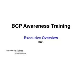 BCP Awareness Training