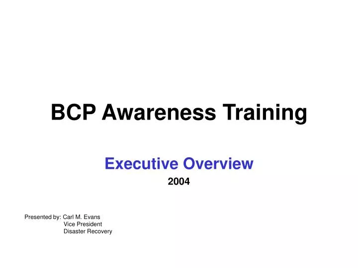 bcp awareness training