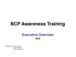 BCP Awareness Training - slide 1