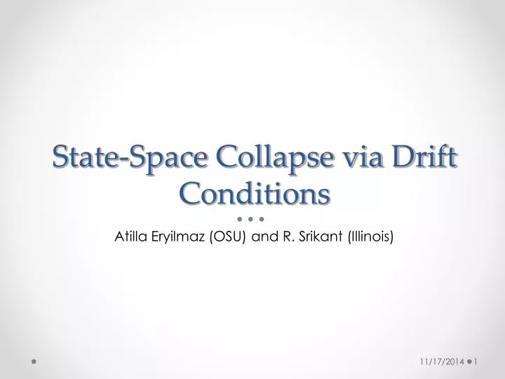 state space collapse via drift conditions