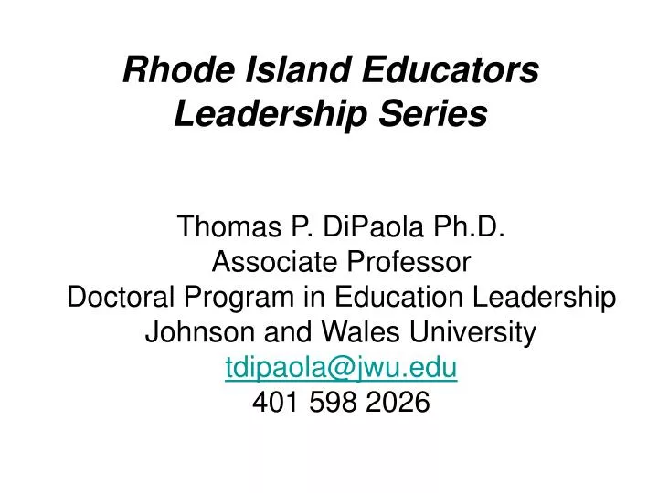 rhode island educators leadership series