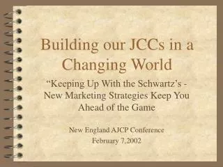 Building our JCCs in a Changing World