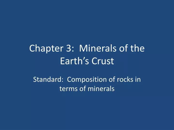 chapter 3 minerals of the earth s crust