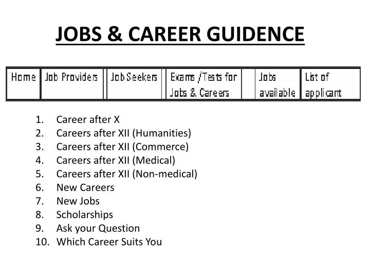 jobs career guidence