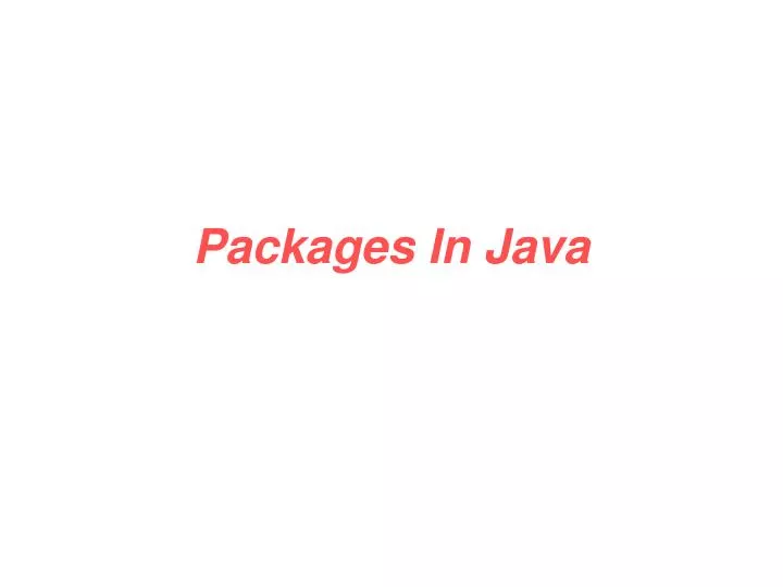 packages in java