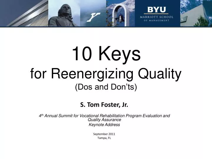 10 keys for reenergizing quality dos and don ts