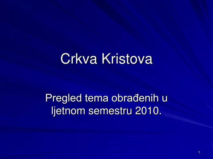 crkva kristova