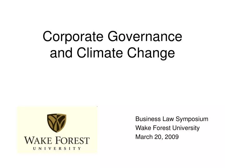 corporate governance and climate change