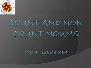 Count and Non Count Nouns Myungseob Kim