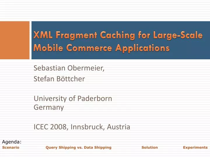 xml fragment caching for large scale mobile commerce applications