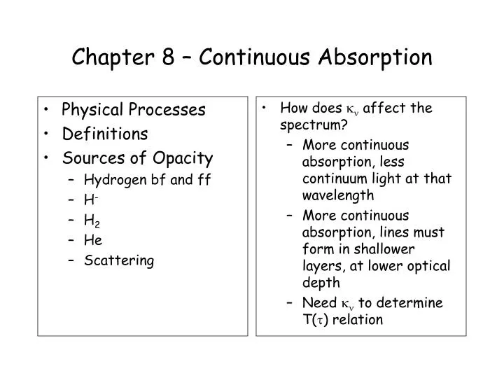 chapter 8 continuous absorption