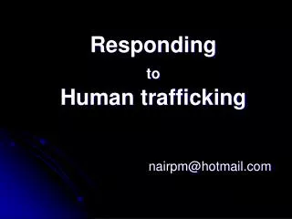 responding to human trafficking