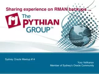 Sharing experience on RMAN backups ...