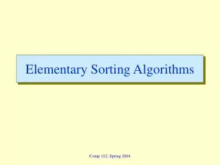 Elementary Sorting Algorithms