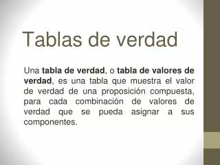 tablas de verdad