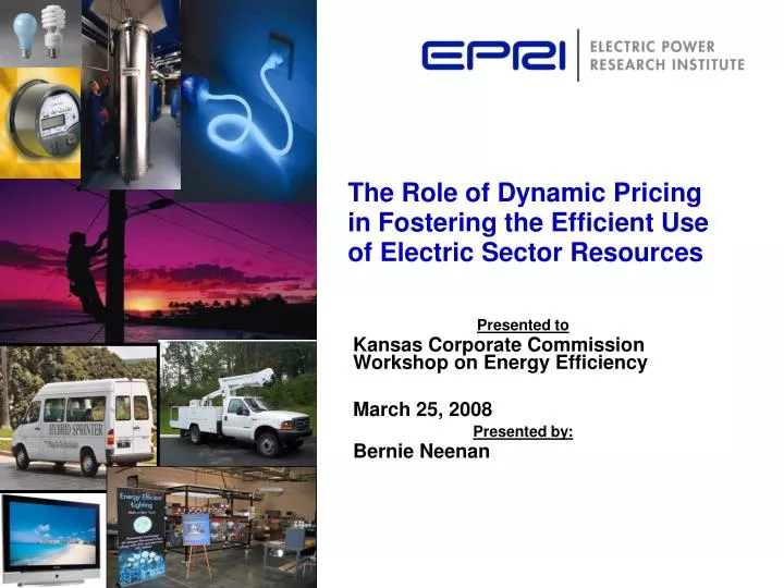 the role of dynamic pricing in fostering the efficient use of electric sector resources
