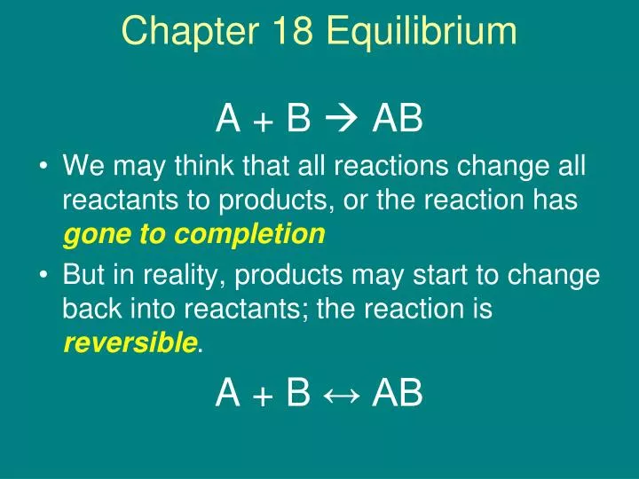 chapter 18 equilibrium