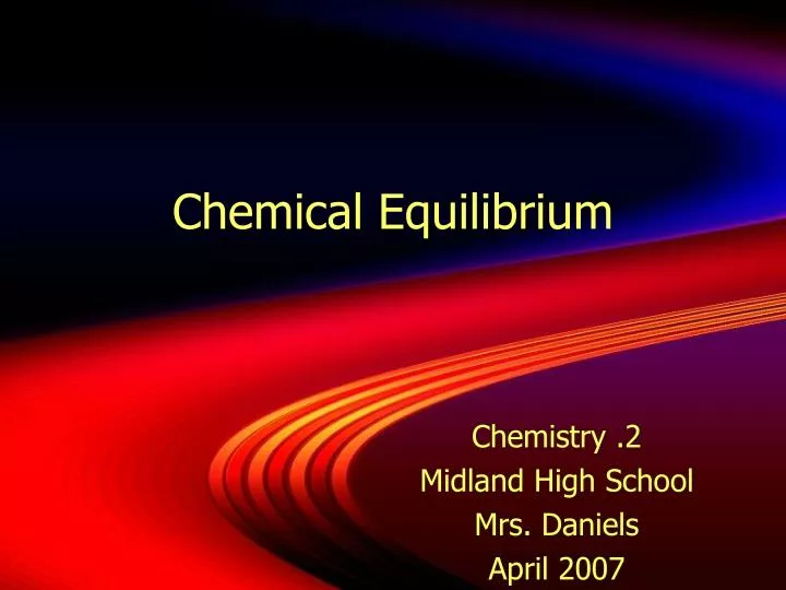 chemical equilibrium