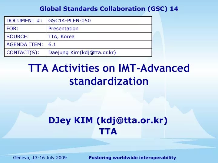 tta activities on imt advanced standardization