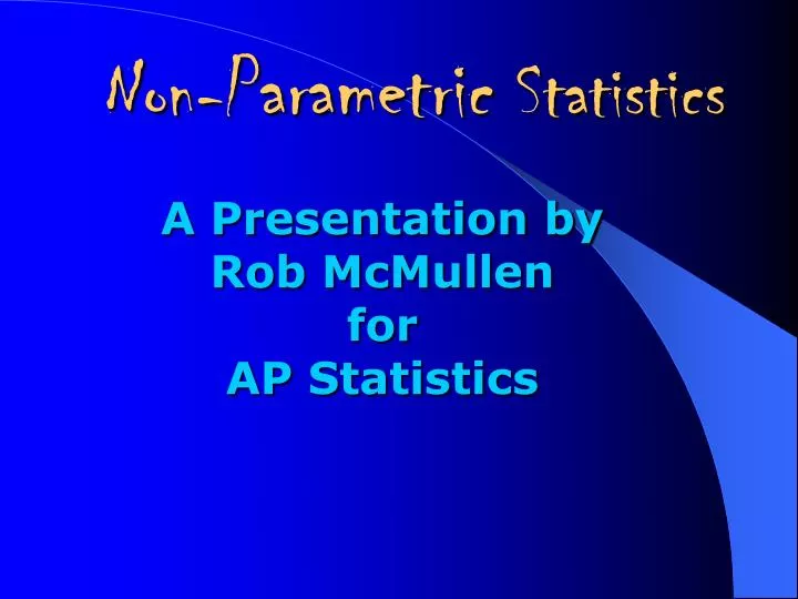 non parametric statistics