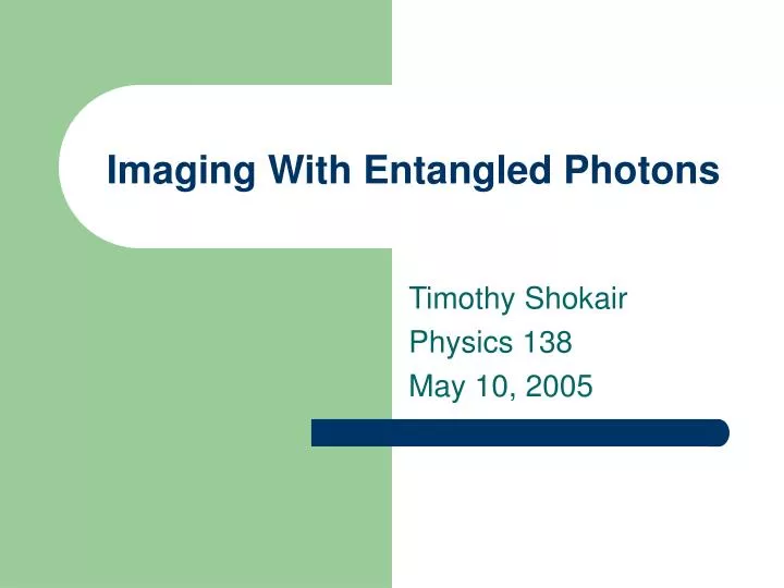 imaging with entangled photons