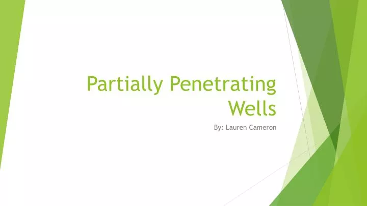 partially penetrating wells