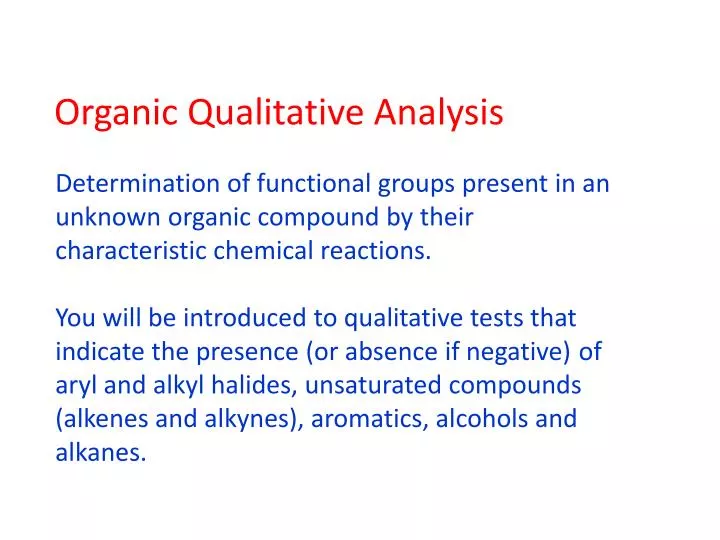 organic qualitative analysis