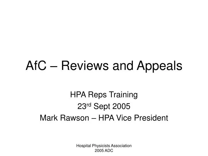 afc reviews and appeals